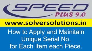 Speed Plus 9.0 : Generate Automatic Unique Serial No. Barcode Sticker for each piece after Purchase screenshot 3