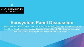 Ecosystem Panel Discussion - Moderated by Frederic Lardinois, TechCrunch