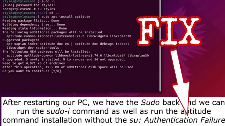 How to fix Su: Authentication Failure and Sudo: Permission denied Prompt in Ubuntu