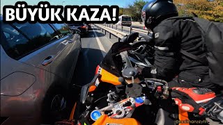 İki Motorcu Emniyet Şeridinde Çarpıştı! Türkiye&#39;de Yaşanan Motorcu Olayları!