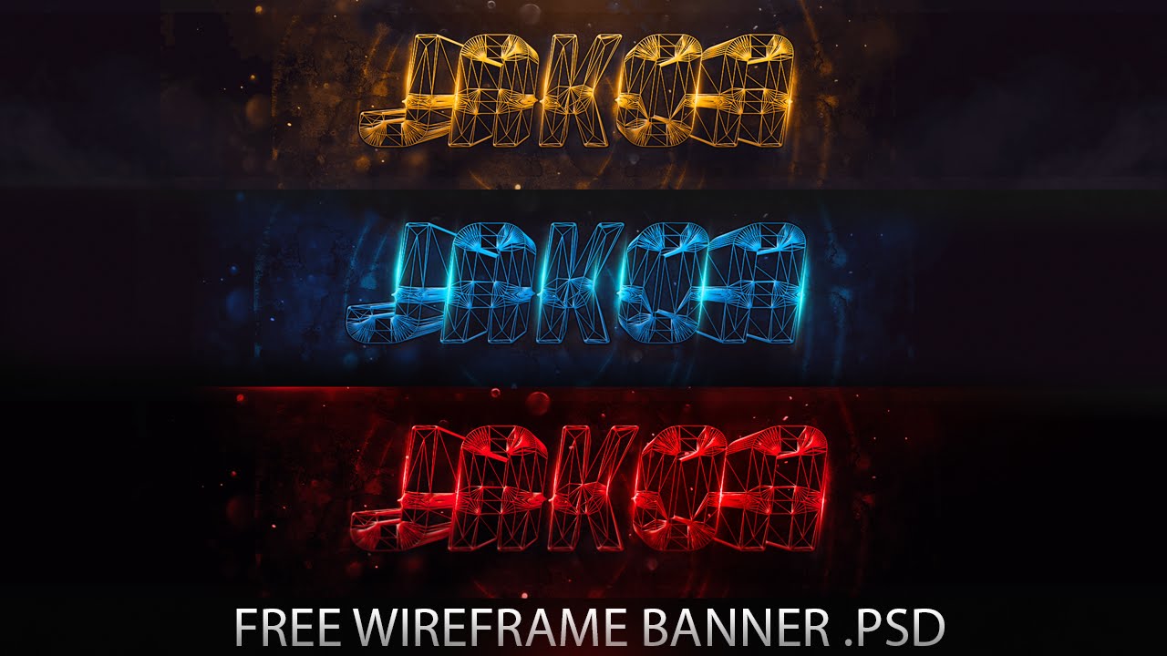 Free 3d Wireframe Banner Template Photoshop Youtube