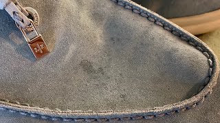 How to Remove Old Stains from Suede. My Secret Way. Loro Piana Summer Walk. [ASMR]
