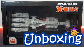 Star Wars X-Wing Miniatures TANTIVE IV Huge Ship - Epic Play - Unboxing & Close Ups - CR90 Corvette