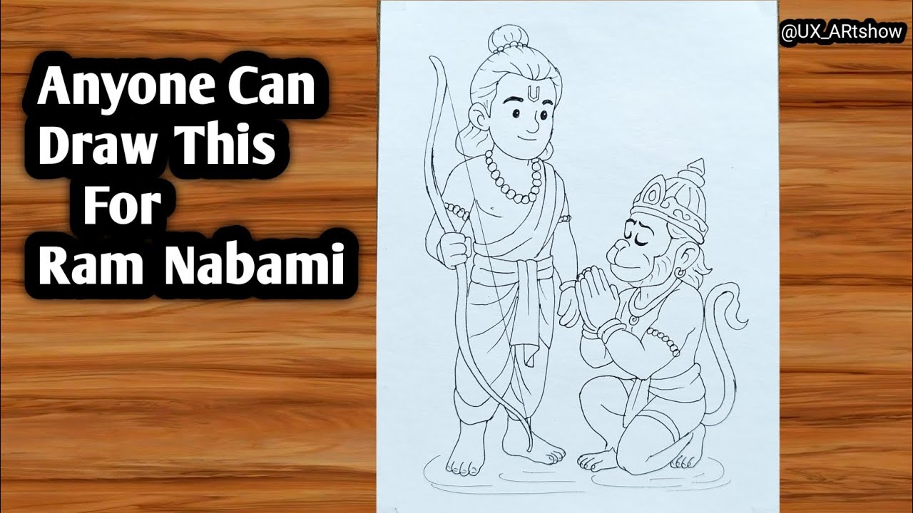 Easy Lord Rama and Hanuman Drawing | Ram Navami Drawing Step by Step/# ...