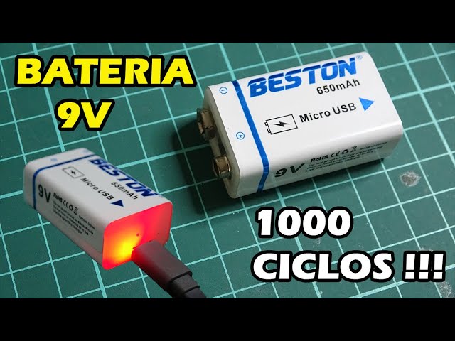 Bateria 9V Recargable Beston 650Mah Micro Usb