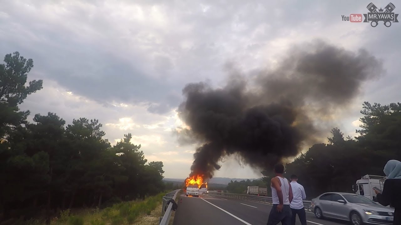 KORU DAĞINDA ARAÇ ALEV ALDI
