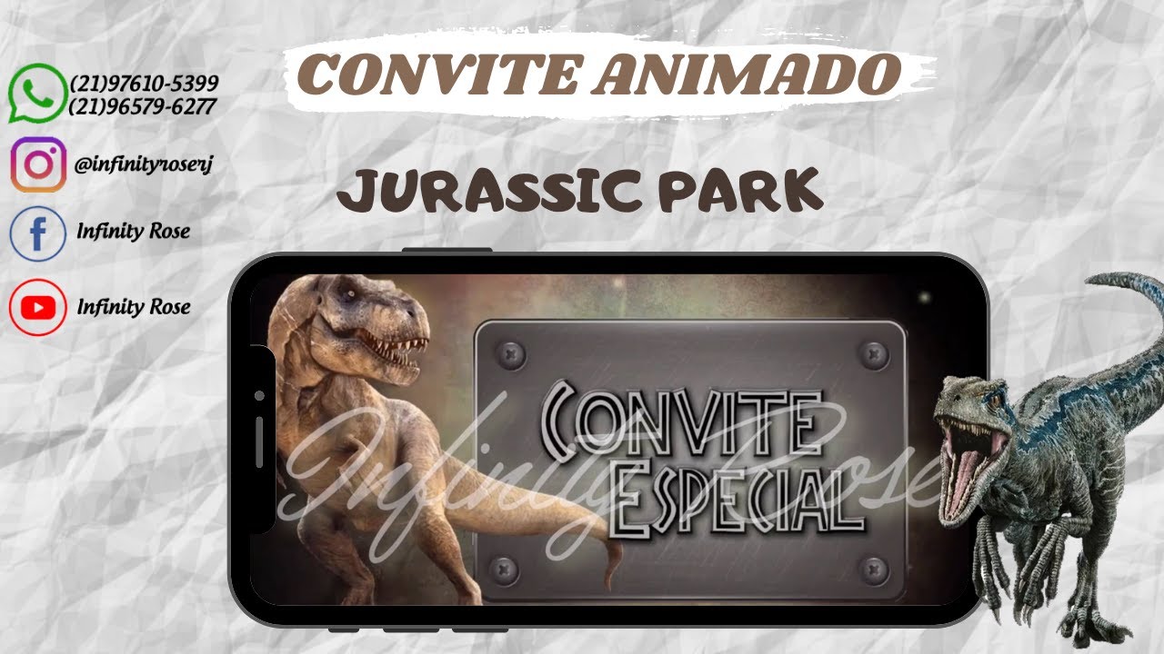 Convite Animado - Jurassic Park