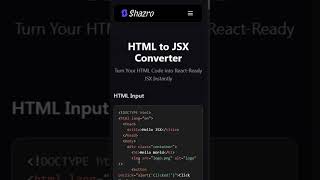 Convert HTML to JSX in 1 Click! 🔥 Free Online HTML to React Converter