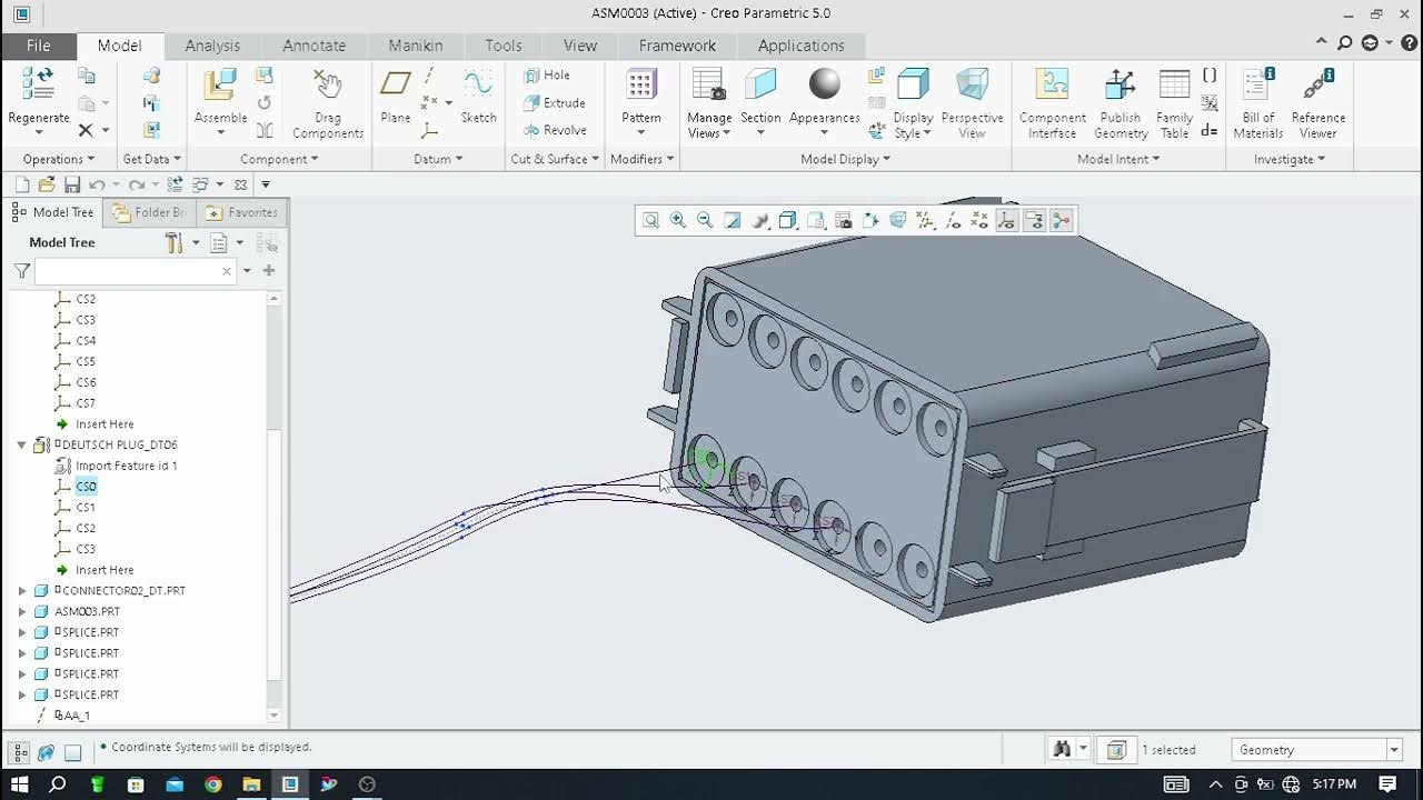 Video 86 Creo parametric wire harness routing V3 YouTube