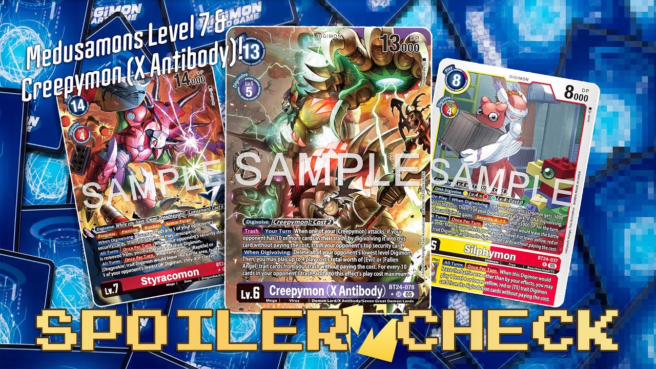 monmonページ Medusamons Level 7 & Creepymon (X Antibody)! | BT24 Spoiler Check