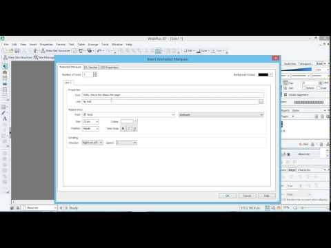 How to add Animated marque (scrolling text) into WebPlus X7