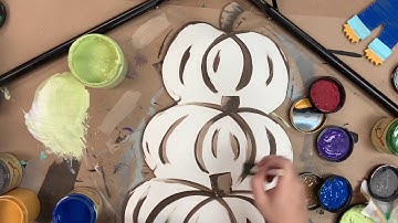 Fall Stacked Pumpkin Unfinished Cutout, Wooden Shape, Paintable MDF s1n30