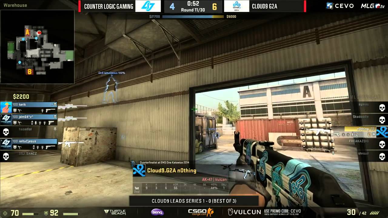 Cloud9 vs CLG, Game 2 (CEVO-P LAN Finals CS:GO Season 7) - Helium ...
