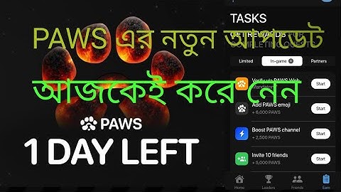 Paws Airdrop Claim Date ? Paws Airdrop Verify Your Self Mandatory Task