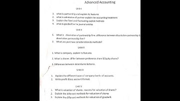 3rd sem Advanced accounting  most important questions