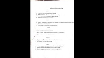 3rd sem Advanced accounting  most important questions