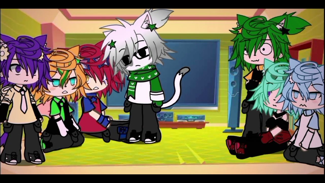 реакция разноцветных котов на себя ^^ [моё АУ] #бискас #gacha #разноцветныекоты #реакция