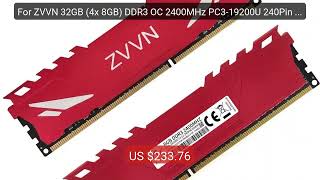 For ZVVN 32GB (4x 8GB) DDR3 OC 2400MHz PC3-19200U 240Pin Ov... — Top Pick 2026 | Unbeatable Price!