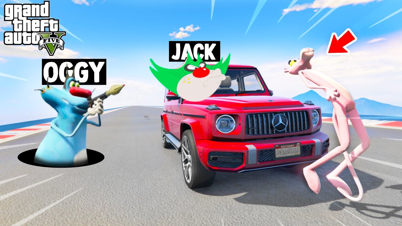 OGGY And JACK FIGHTING IN RPG VS FLYING CAR CHALLENGE IN OLD MAP (GTA 5 Funny Moments)