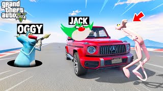 OGGY And JACK FIGHTING IN RPG VS FLYING CAR CHALLENGE IN OLD MAP (GTA 5 Funny Moments) screenshot 4