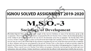MSO-3 Solved Assignment 2019-20