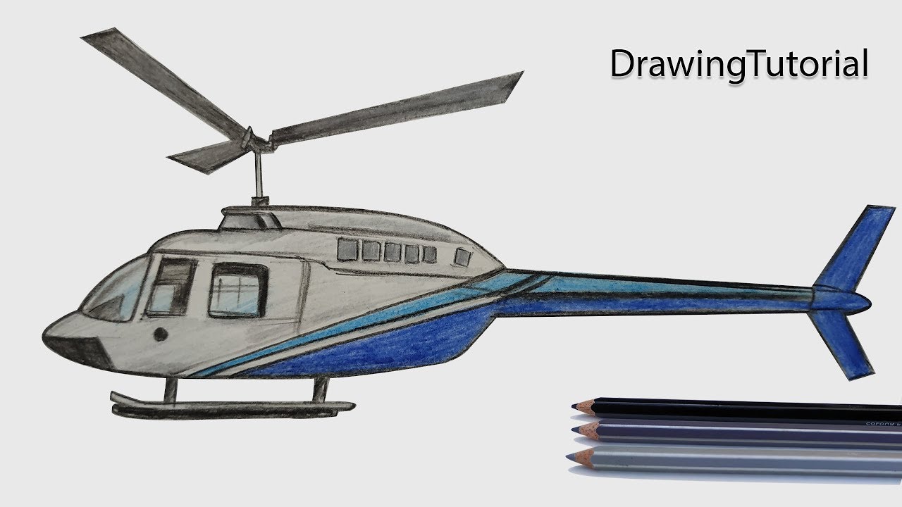 How to Draw Helicopter Step by Step (Very Easy) YouTube