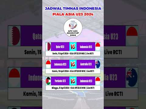 Jadwal Lengkap Timnas Indonesia di Piala Asia U23 2024 #pialaasiau23