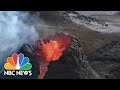 Drone Video Shows Bubbling Lava Inside Iceland's Fiery Volcano | NBC News NOW