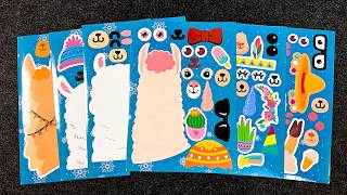 [🍒Paper DIY🍒] Cute Llama Sticker Book 🦙 Make a Face & Dress Up Funny Llamas | Paper ASMR screenshot 1