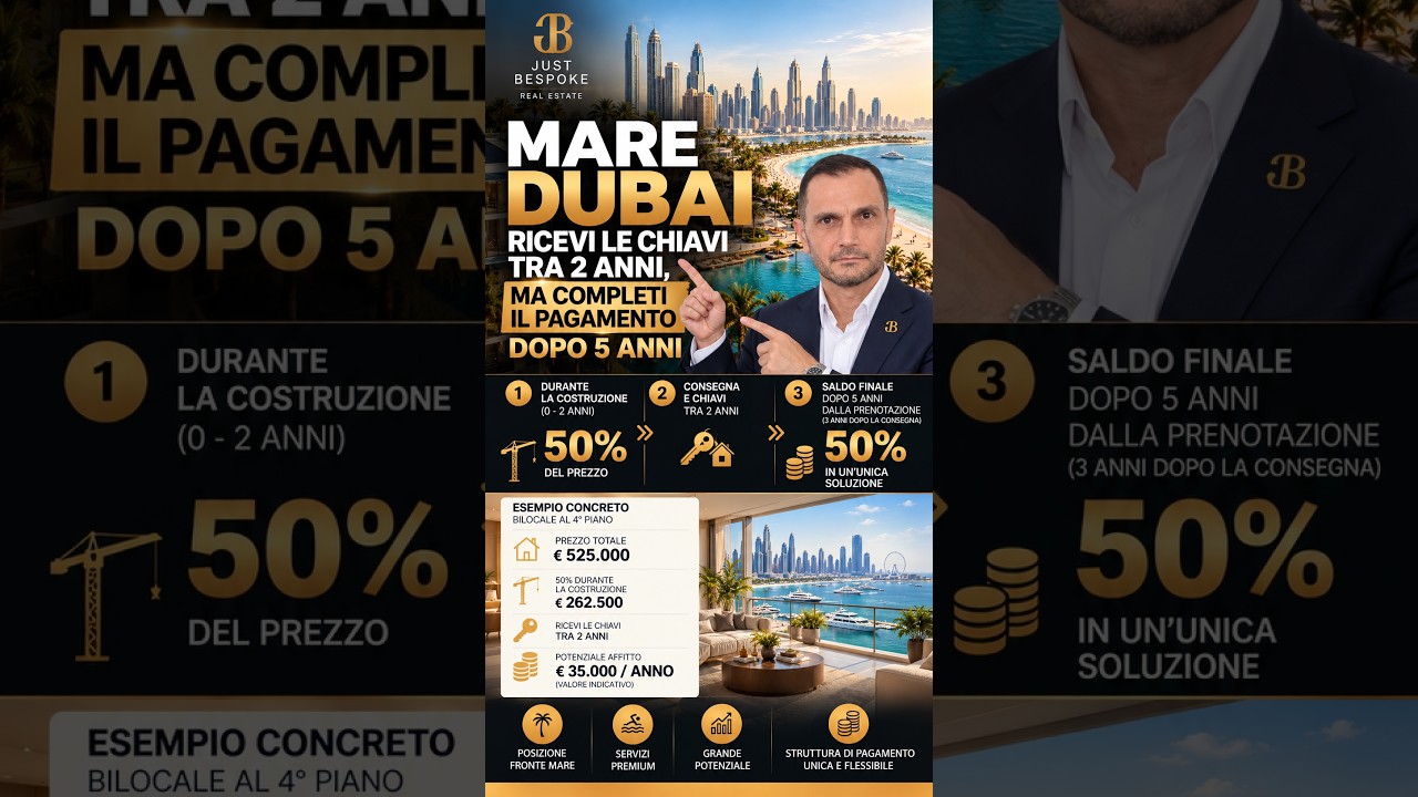MARE DUBAI 🌊 — PAGHI IN 5 ANNI, MA RICEVI LE CHIAVI TRA 2