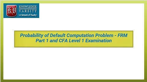 Probability of Default Computation Problem - FRM Part 1 and CFA Level 1 Examination