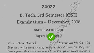 2018 Mdu BTech CSE 3rd Sem Mathematics Question Paper