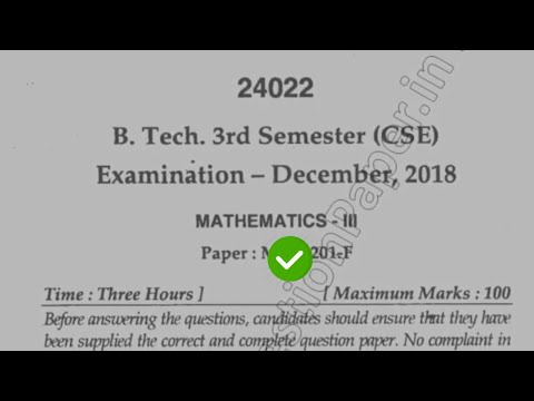 2018 Mdu BTech CSE 3rd Sem Mathematics Question Paper