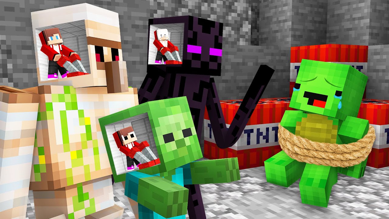 JJ Family Control Mobs MIND to KIDNAP Mikey in Minecraft (Maizen)