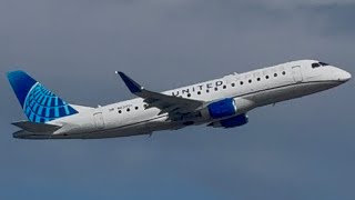 United Express (SkyWest) Embraer E175LR (Evo Blue Livery) Takeoff From Idaho Falls [N634SY]
