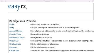 Information EasyRx Settings Update