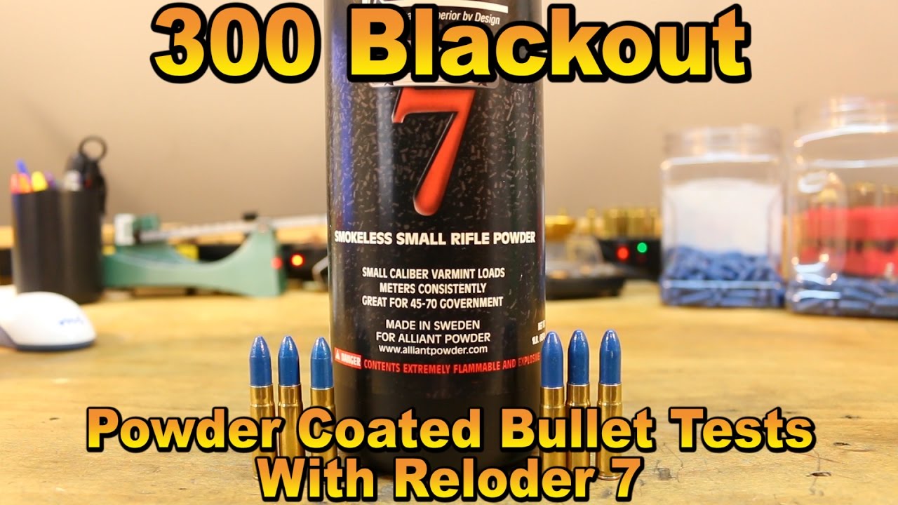 300 BLK - Powder Coated Bullets with Reloder 7 - YouTube