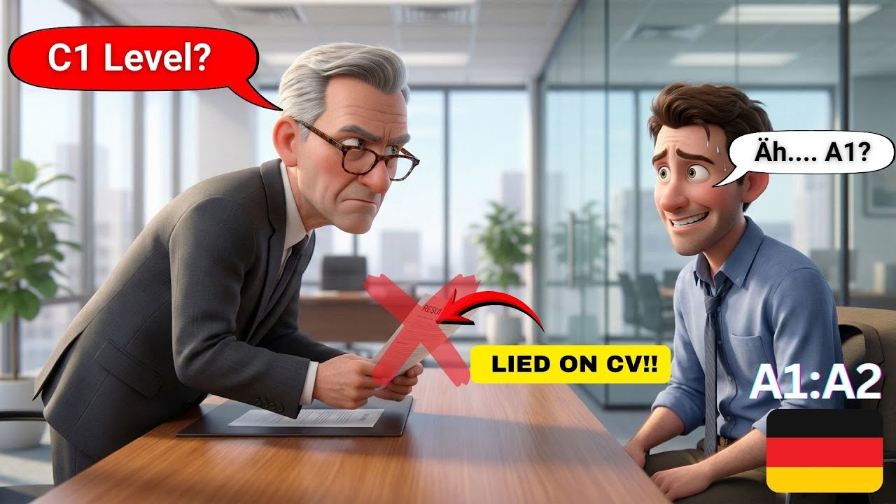 Немецкий по историям: Провал на собеседовании и неудачи в быту (A2-B1)