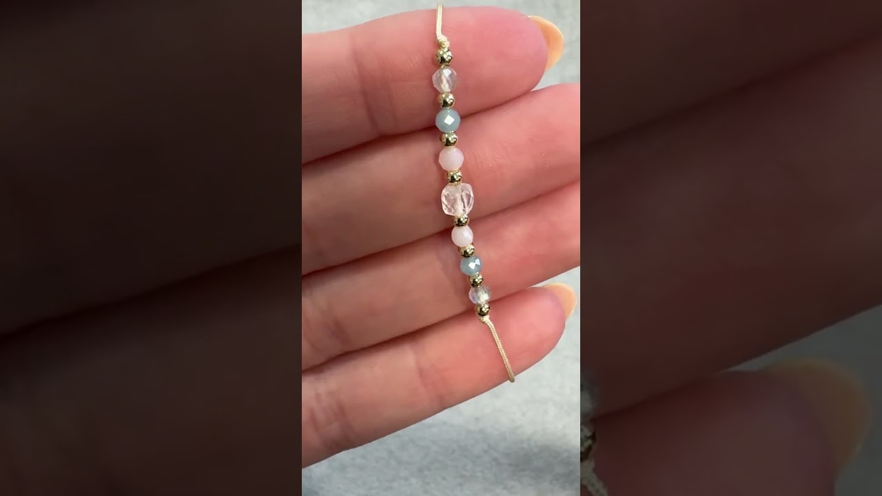 Libra Zodiac Faceted Gemstone Bead Adjustable Cord Bracelet