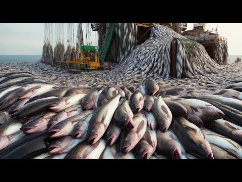 How Fishermen Catch Millions Of Giant Cod, Halibut, And Tuna - Seafood Processing Factory