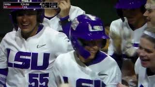 LSU softball's Ciara Briggs hits home run vs. San Diego State