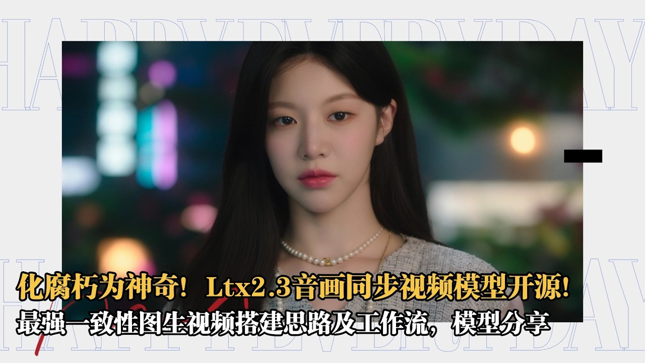 Ai动画217-化腐朽为神奇！Ltx2.3音画同步模型开源！不崩脸，长程稳定，最强一致性图生视频工作流搭建思路及sigma调度说明-T8 Comfyui教程