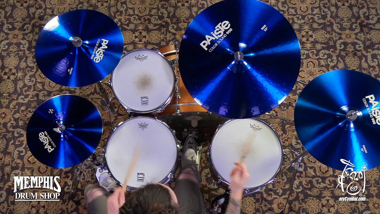 Paiste 18" Color Sound 900 Blue Crash Cymbal - 1488g - Garrett Tyler (1931418-1022918II)