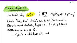 Chapter 4, Field Extensions, Rational Expressions vs Rational Functions