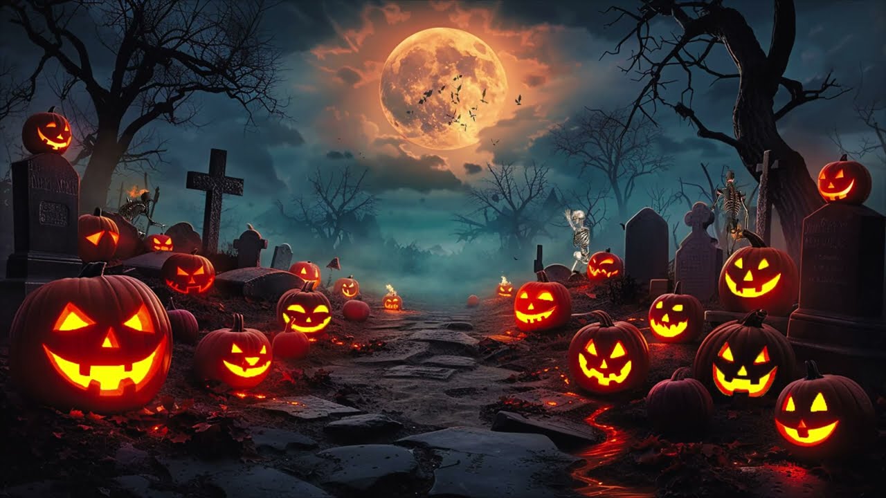 Жуткое кладбище на Хэллоуин 👻 Расслабляющая музыка на Хэллоуин 🎃 Осенняя атмосфера для леденящей