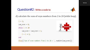 Lec 15, Solved Examples on MATLAB Programming