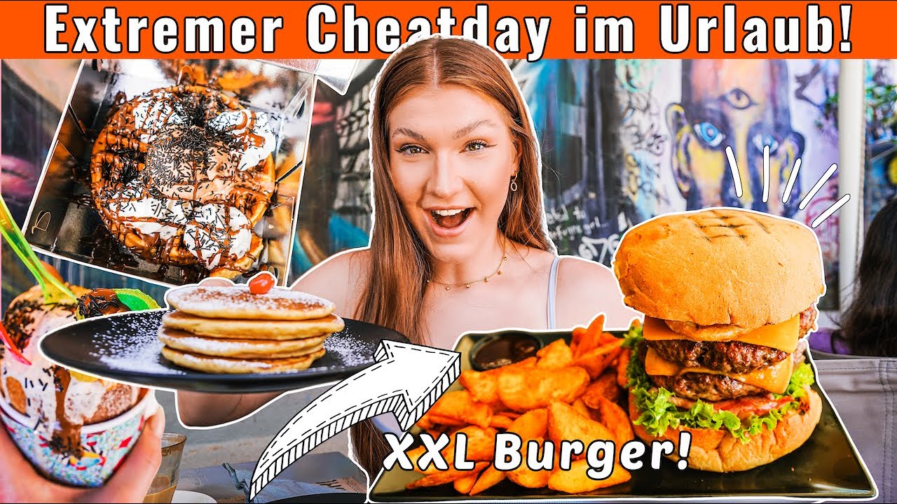 KRASSER CHEATDAY im Urlaub auf Kreta!😱😍 XXL-Burger & XXL-Pizza, Waffel, Eis...