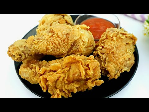 RESEP AYAM GORENG CRISPY ALA KFC MUDAH CUMAN PAKAI TEPUNG DAN BUMBU RUMAHAN AJA