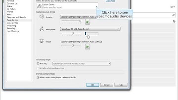 Choosing Audio and Video Devices in Microsoft Lync 2013