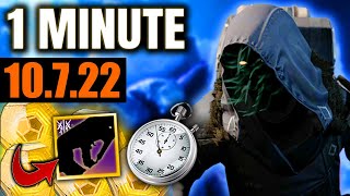 New Players, DON'T Miss Xur Today - Xur in 1 MINUTE! (10.7.22)